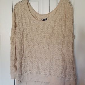 Cream lace long sleeve shirt